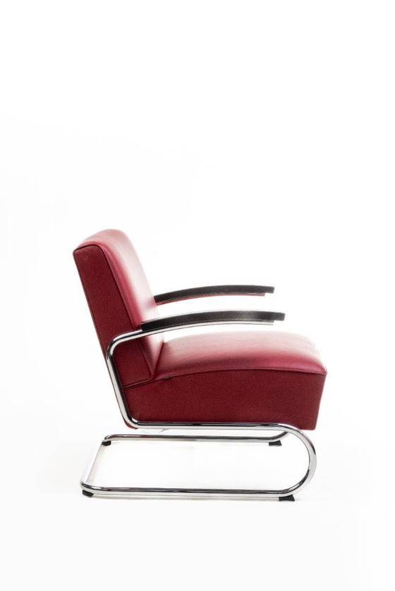 Image 1 of 1x Thonet S411 + ottoman - Red leather