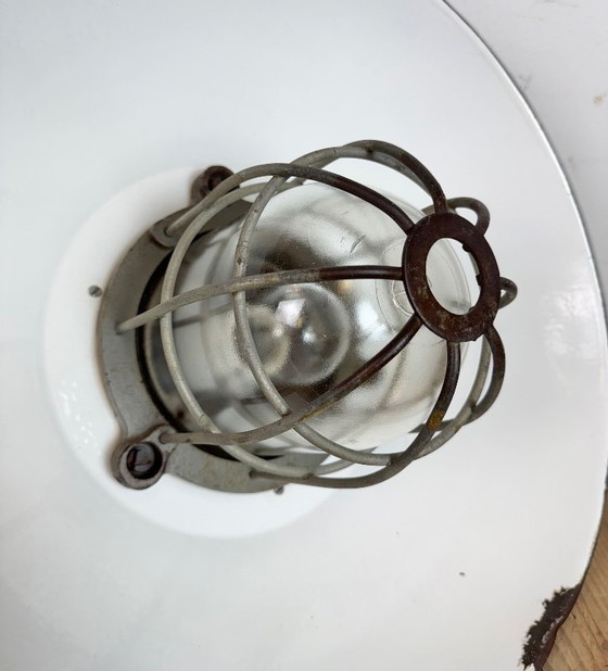 Image 1 of Suspension cage industrielle en émail noir et fonte, années 1960