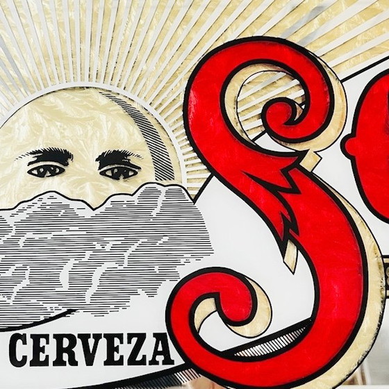 Image 1 of Vintage Mexicaanse Cerveza Sol bierspiegel 1960's