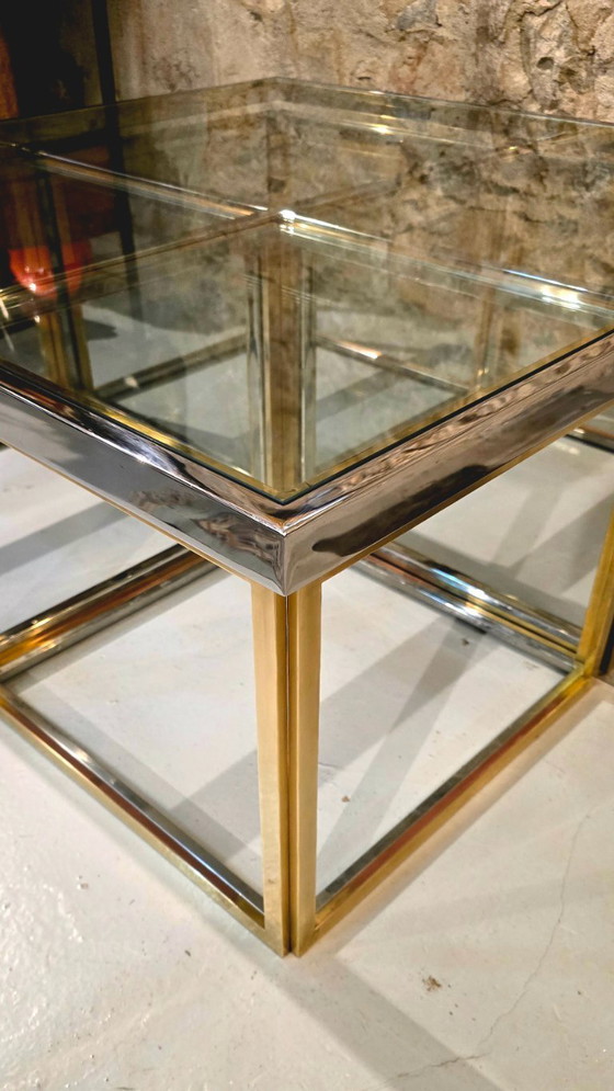 Image 1 of Table basse avec quatre tables gigognes, Maison Charles, France, vers 1970