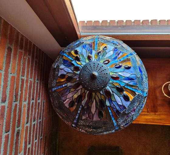 Tiffany Table Lamp – Dragonfly Model – Bronze Base – Crystal (photo 8 of 12)