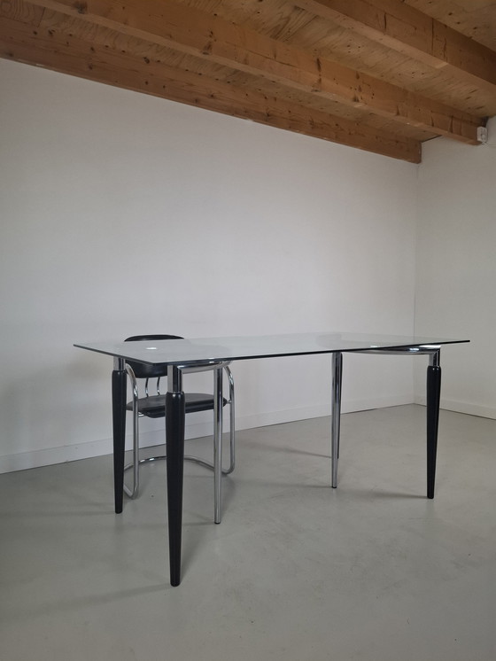 Image 1 of Effezeta Post modern eettafel set met 5 stoelen italian Design jaren 80 