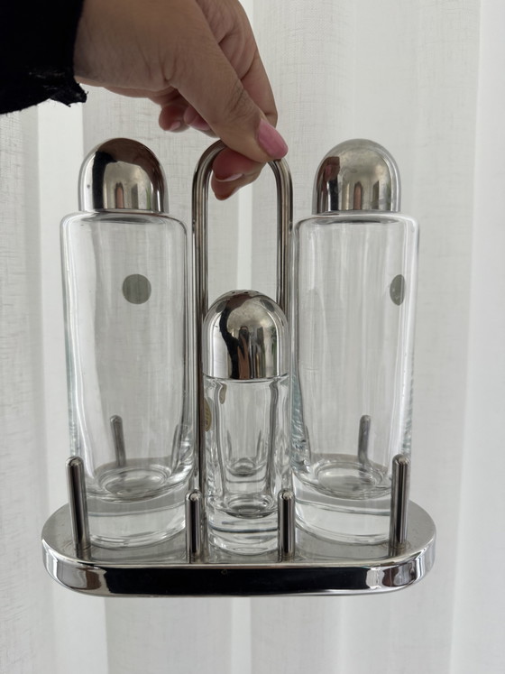 Image 1 of Ensemble Alessi Ménage 5 pièces : vinaigre, huile, sel et poivre
