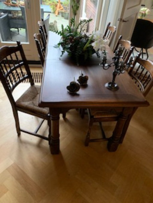 stijlvol en chique eethoek - eettafel met 6 stoelen Castle Furniture