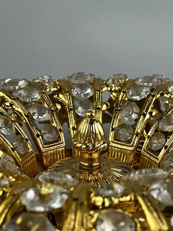 Image 1 of 60er 70er Jahre Lampe Peris Andreu S.A. Riper Plafoniere Deckenlampe Brass Glas