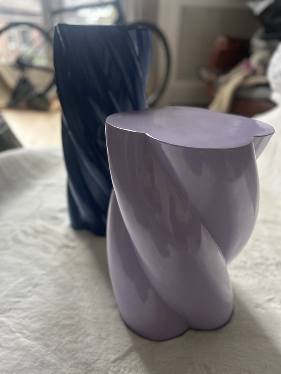 Image 1 of Marshmallow-Klevering-Bijzettafel-Pilaar-Pillar-Lila-Blau, praktisches Duo. Voorkeur voor ophalen. Eend ook über te nemen