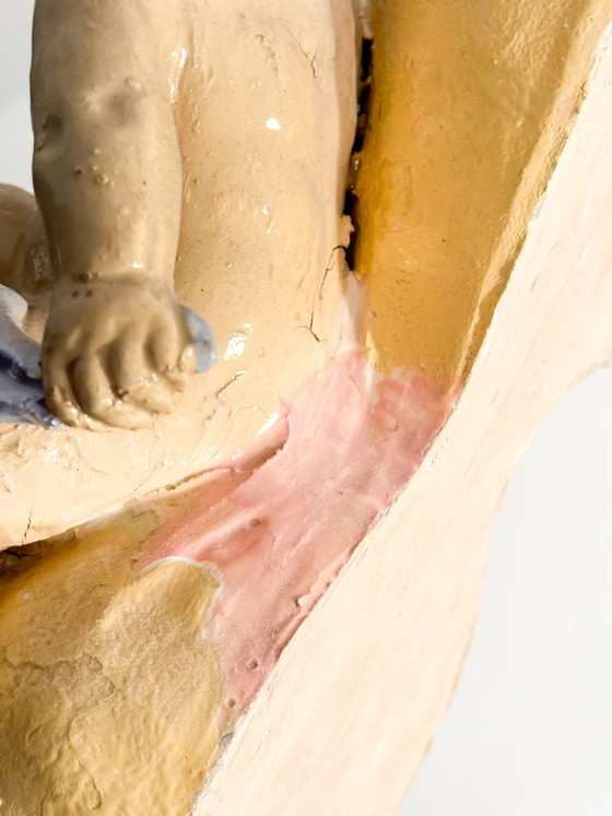 Keramik-Wandregal aus dem 19. Jahrhundert mit Putto und Muschel – Dekorative Objekte, Ceramic (photo 16 of 17)