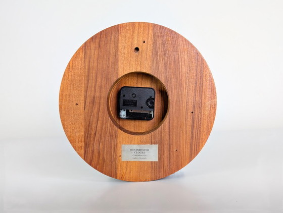 Image 1 of Originele Westminster Clocks Copenhagen wandklok uit het midden van de 20e eeuw (MCM) van teakhout