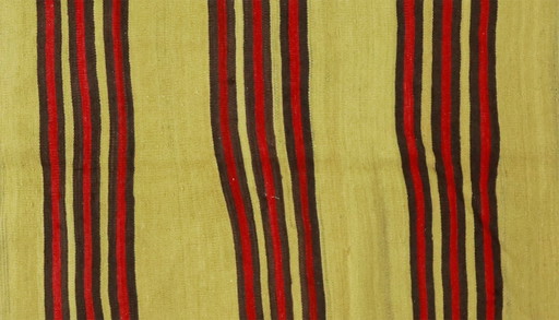 Tappeto turco vintage Yoruk Kilim 263x140 cm – Tessuto a mano in lana con motivo a righe, tessitura piatta (photo 2 of 10)