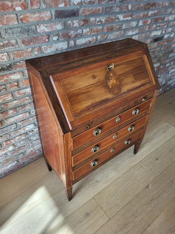 Image 1 of Antiker Sekretär, abklappbarer Deckel, 3 Schubladen