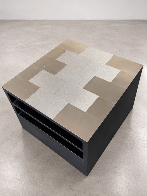 Nightstand with stainless steel patching pattern – Side tables, Wood, Metal (photo 3 of 5)
