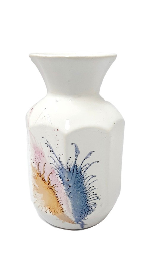 Vintage ceramic octagon vase