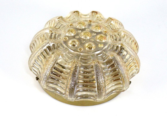 Image 1 of Lampada da soffitto color ambra Plafoniera 'Jupiter' vintage