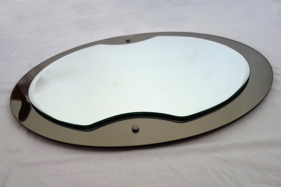 Image 1 of Ovale afgeschuinde spiegel van Lupi Cristal Luxor, Italië, 1970