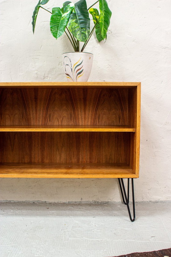 Vintage sideboard, chest of drawers, bookshelf, teak, walnut, 1960s, Mid Century – Wood (photo 3 of 13)