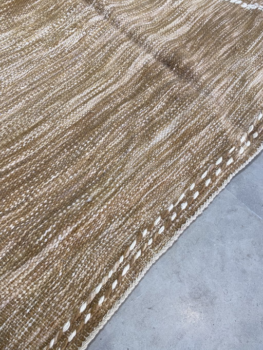 Zanafi wool kilim rug, brown melange, 4/3m