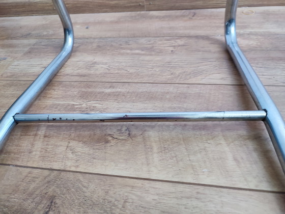 Image 1 of Vintage Children's Barber Chair 1950 Gispen Style Chrome & Black Barber Chair Children