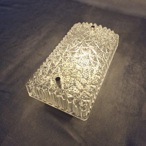 Vintage Hoffmeister Wall Lamp 45266 Z – 1980s Ice-Glass Sconce, German Design, Excellent Look