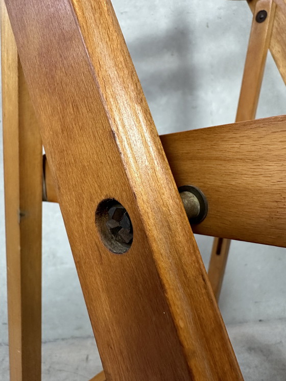 Image 1 of 2x vintage wooden folding chairs - beech