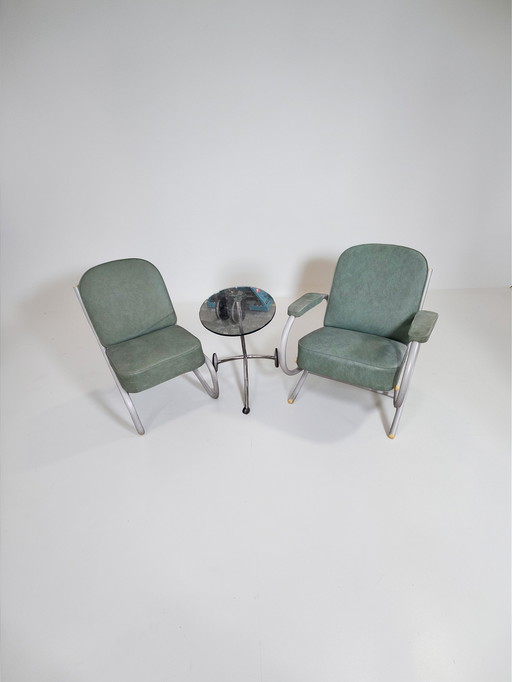 Set di 2 poltrone lounge di design Bauhaus, anni '70