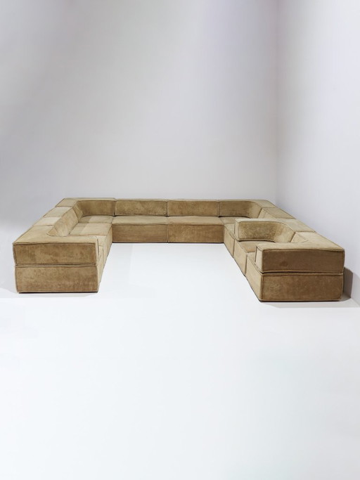 XXL Cor Trio Modulaire Sofa Landscape Bank Beige Geel 1973 – modulaire banken, Textile