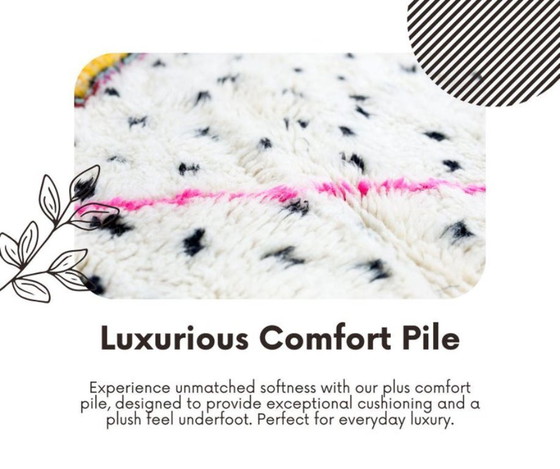 Image 1 of Alfombra marroquí abstracta moderna, alfombra Beni Ourain de lana color crema beige, 2x1 m.