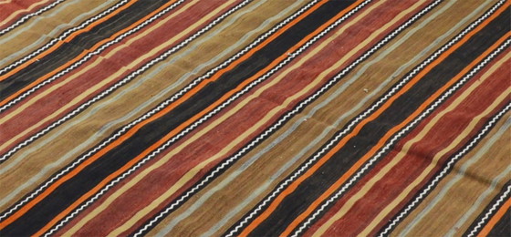 Tappeto turco vintage Yoruk Kilim 336x173 cm – Grande tappeto in lana tessuto a mano con motivo a righe, (photo 8 of 10)