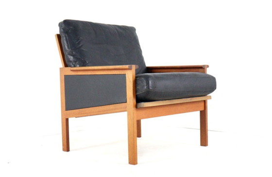Illum Wikkelso Voor Niels Eilersen Capella Fauteuil Vintage Deens – Leather, Wood (photo 3 of 15)