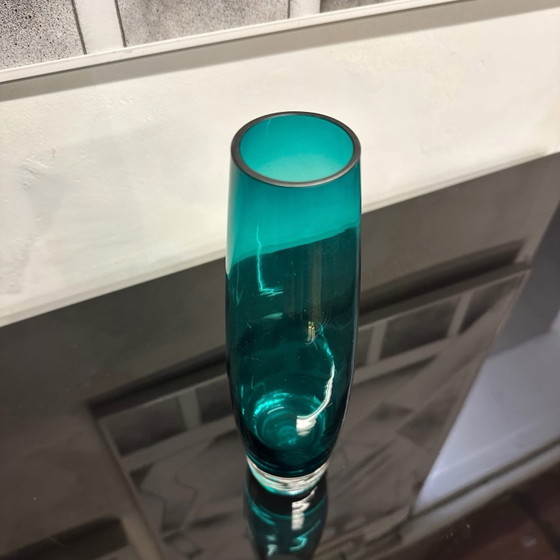 Schwedische Vase, entworfen von Bo Borgström, 1960, Aseda Glasbruk, Vasen, Glas, Mintgrün (Foto 4 von 5)