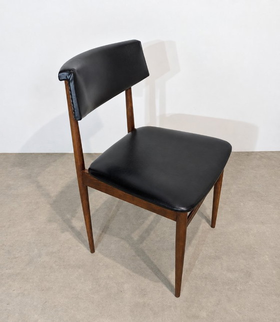 Set of 6 vintage Mid-Century chairs – 1960s – Dining chairs, Skai, Wood (photo 6 of 9)