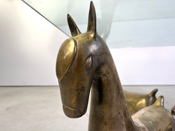 Vintage brass foal coffee table, 1970 – Glass (photo 4 of 11)