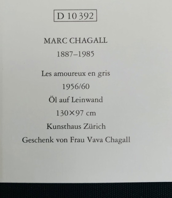 Image 1 of Marc Chagall: "Les Amoureuy en Gris" (Amore grigio). Firma sulla lastra.