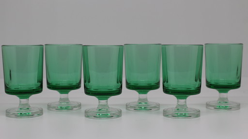 6x Luminarc green liqueur glass, Cavalier model