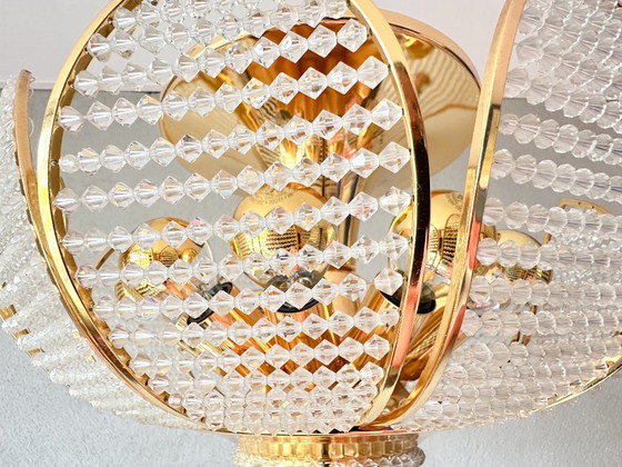 Vintage Palwa kristal plafondlamp – Plafondlampen, Messing (photo 7 of 18)