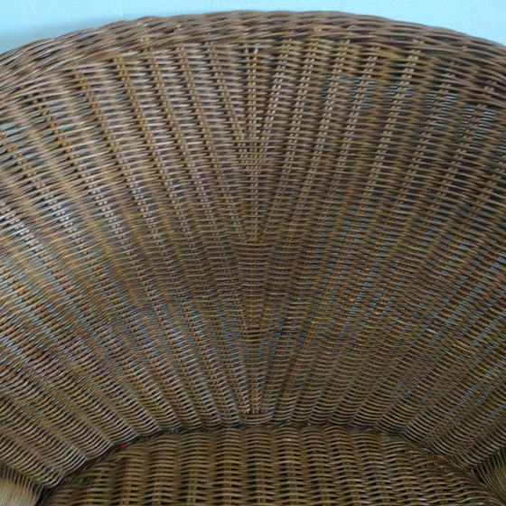 Image 1 of Vintage jaren 70 Rohé design rotan/pitriet fauteuil/stoel(en)  