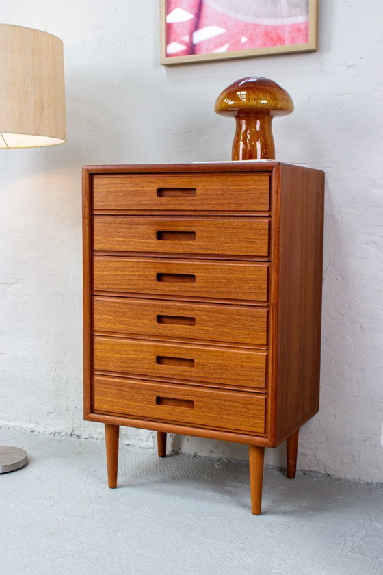 Image 1 of Vintage teak chest of drawers, sideboard, highboard, Danish style, 1960s