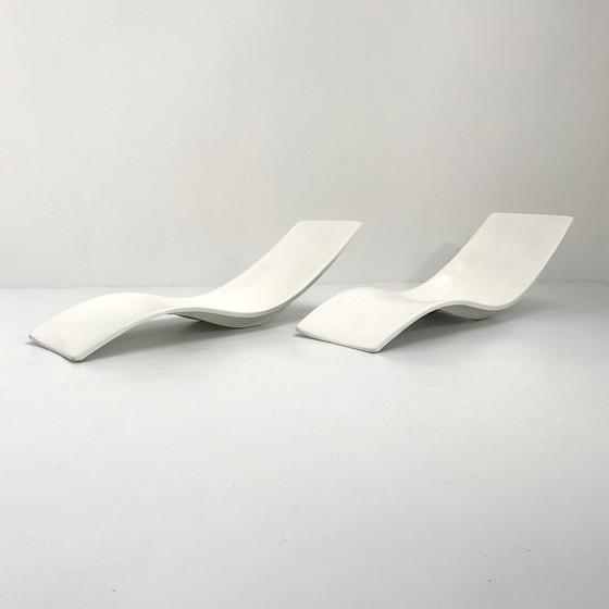 Image 1 of Paire de bains de soleil par Charles Zublena pour Les Plastiques De Bourgogne, 1960s