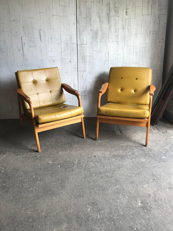 Set of Mid-Century Wooden Lounge Chairs, 1960s – Armchairs, Mid Century Modern (photo 12 of 13)