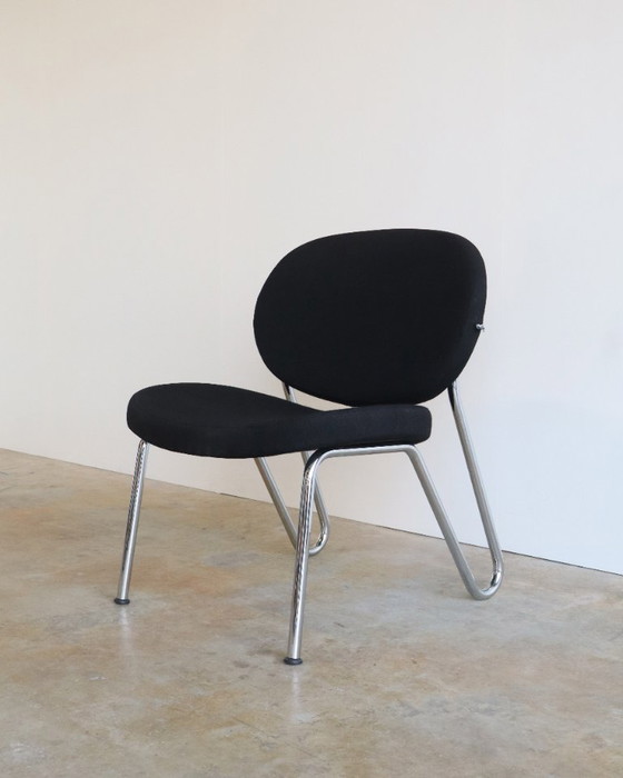 Sitland design poltrona con struttura tubolare made in Italy, Sedie e poltrone, Tessile, Cromo, Nero (foto 3 di 11)
