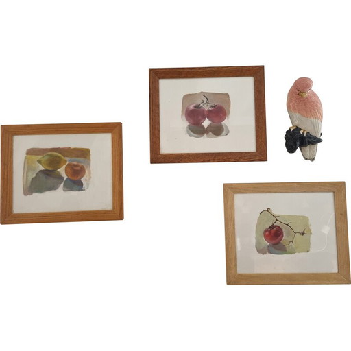 Satz von 3 Vintage-Stillleben-Gemälden