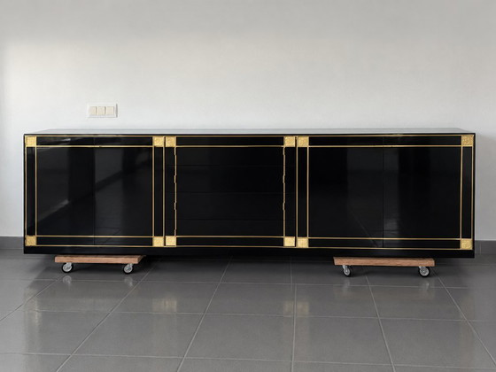 Pierre Cardin Sideboard With Brass Black Lacquered Shell Inlays, 1980 – Wood (photo 48 of 64)