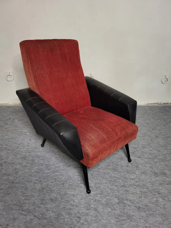 Armchair years 50-60 skaï – Skai, Vintage (photo 3 of 10)