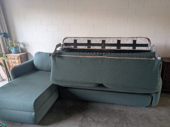Divano letto 3 posti Bolia con chaise longue e contenitore, lana Sea Green – Divani 3 posti (photo 6 of 7)
