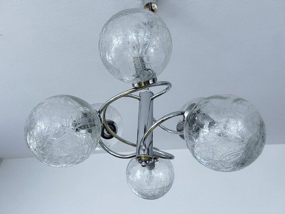 Image 1 of Lampadario vintage in vetro a bolle in stile spaziale
