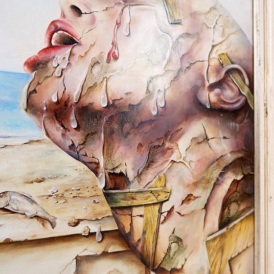 Image 1 of Surrealist oil painting on panel by Joseph Laureys (1944-2020)