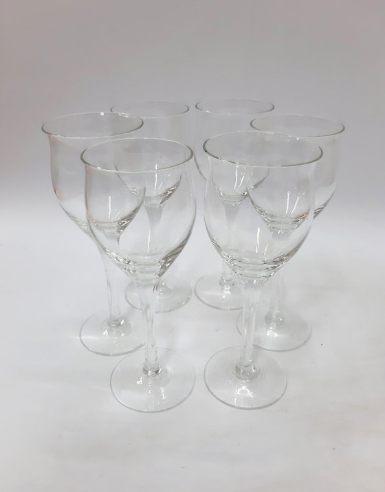 Image 1 of 6 x Calici da vino trasparenti vintage, calici da 17 cm