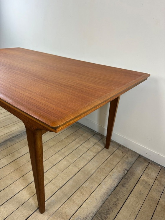 Vintage Scandinavian Teak Dining Table 1970s – 2 Integrated Extensions – Wood (photo 6 of 12)