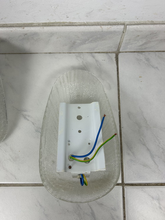 Image 1 of 2x vintage glass wall lamp shell Laguna Light