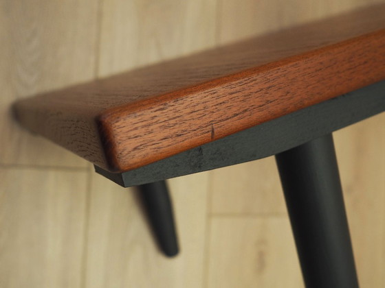 Danish Teak Veneer Coffee Table With Black Legs, 1970s – Wood (photo 8 of 9)