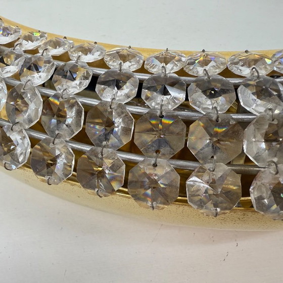 Image 1 of Specchio illuminato Palwa con ottone e cristallo , anni '70